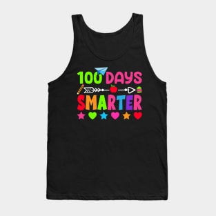 100th Day of School Teacher 100 Days Smarter Rainbow Tank Top